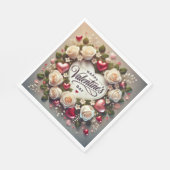 Elegant Valentijnsdag ontwerp met Rozen Servet (Hoek)