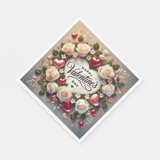 Elegant Valentijnsdag ontwerp met Rozen Servet (Hoek)