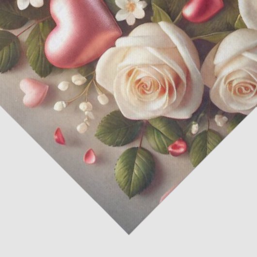 Elegant Valentijnsdag ontwerp met Rozen Tissuepapier (Detail)