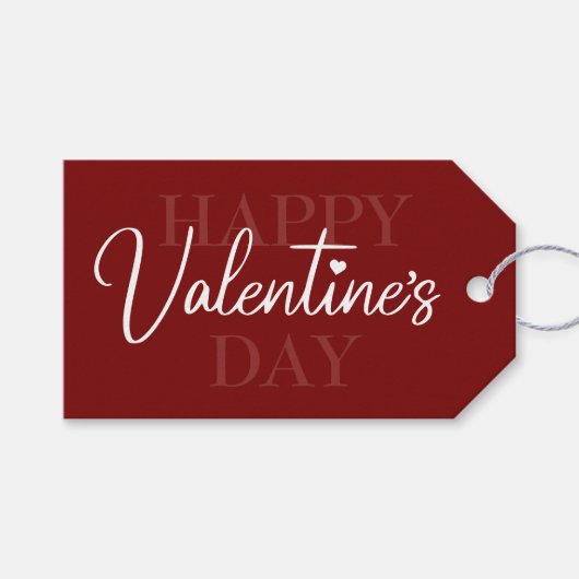 Elegant Valentijnsdag rood Cadeaulabel (Voorkant (Horizontaal))