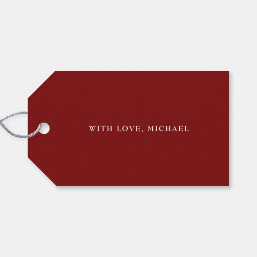 Elegant Valentijnsdag rood Cadeaulabel (Achterkant Horizontaal)