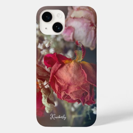 Elegant Valentine Dried Roses Custom iPhone Case (Achterkant)