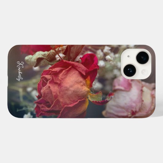 Elegant Valentine Dried Roses Custom iPhone Case (Achterkant (horizontaal))