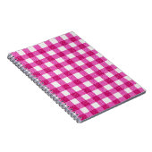 Elegant Valentine Pink Glitter Tartan on White Notitieboek (Rechterzijde)