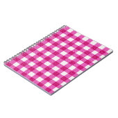 Elegant Valentine Pink Glitter Tartan on White Notitieboek (Linkerzijde)
