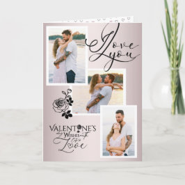 Elegant Valentine’s Day Photo Collage Kaart