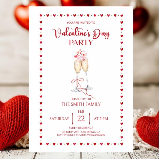 Elegant Valentine's day party Kaart