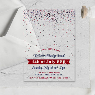 Elegant vallende sterren 4th of July Party Acryl Uitnodigingen