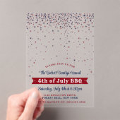 Elegant vallende sterren 4th of July Party Acryl Uitnodigingen (Insitu (Draagbaar))