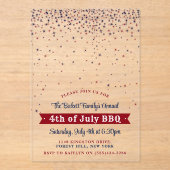 Elegant vallende sterren 4th of July Party Acryl Uitnodigingen (Voorkant)