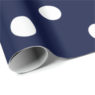 Elegant van de Marine van het Stip van de polka Cadeaupapier
