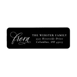 Elegant van eenvoudig zwart-wit retouradres etiket