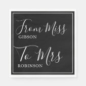 Elegant Van Miss naar Mrs Vrijgezellenfeest Servet (Voorkant)