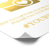 Elegant vangt de liefde | Weddenschap Hashtag Poster (Hoek)