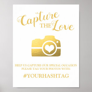 Elegant vangt de liefde Weddenschap Hashtag Poster