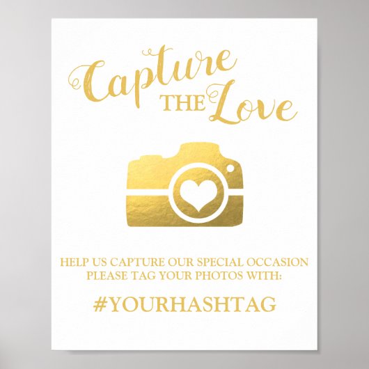 Elegant vangt de liefde | Weddenschap Hashtag Poster (Voorkant)