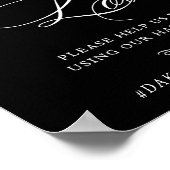 Elegant vangt onze liefdeswitte kalligrafie Hashta Poster (Hoek)