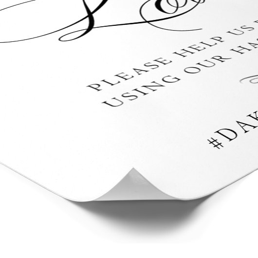 Elegant vangt onze liefdeszwarte kalligrafie Hasht Poster (Hoek)