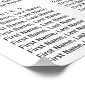 Elegant Vanilla Blue Floral Wedding Seding Chart Poster (Hoek)