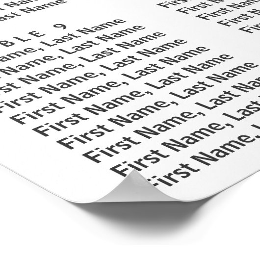 Elegant Vanilla Blue Floral Wedding Seding Chart Poster (Hoek)