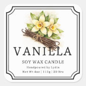 Elegant Vanilla Soy Wax Candle Business Label (Voorkant)