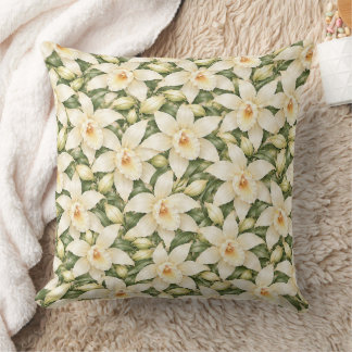 Elegant Vanille Bloem Motief Kussen