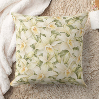 Elegant Vanille Bloem Patroon Kussen