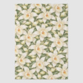Elegant Vanille Bloem Patroon Tissuepapier (Voorkant)