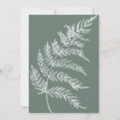 Elegant Varen Blad Botanische Salie Groene Bruilof Kaart (Achterkant)