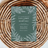 Elegant Varen Blad Botanische Salie Groene Bruilof Kaart