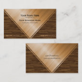 Elegant Varned Wood Inlay Visitekaartje (Voorkant / Achterkant)