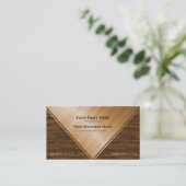 Elegant Varned Wood Inlay Visitekaartje (Staand voorkant)