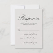 Elegant vast kleurloos grijs huwelijk RSVP kaartje (Voorkant)