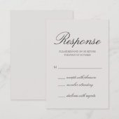 Elegant vast kleurloos grijs huwelijk RSVP kaartje (Voorkant / Achterkant)