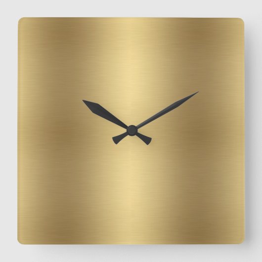 Elegant vast metallisch oud goud vierkante klok (Voorkant)