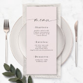 Elegant vaste kleur Blush Powder Pink Weddenschap Menu