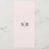 Elegant vaste kleur Blush Powder Pink Weddenschap Menu (Achterkant)