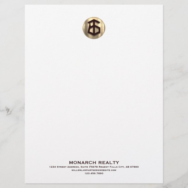 Elegant vastgoed Letterhead Briefhoofd (Voorkant)