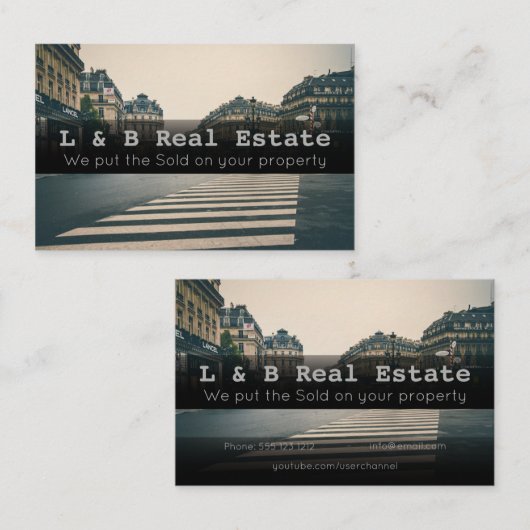 Elegant vastgoed Visitekaartje -  (Voorkant / Achterkant)