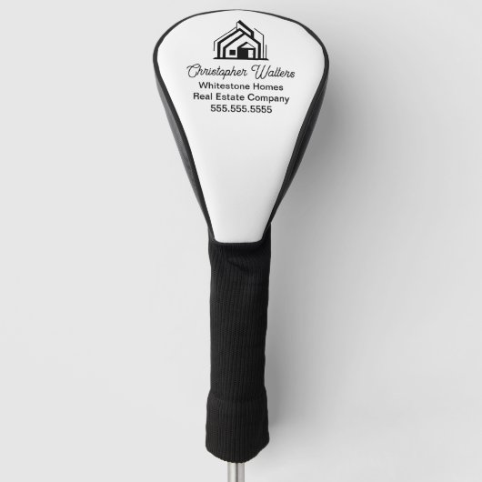 Elegant Vastgoedbedrijf Aangepaste Makelaar Golfheadcover (Voorkant)