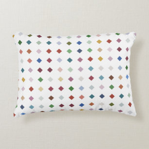 Elegant veelkleurig geometrisch diamantpatroon accent kussen
