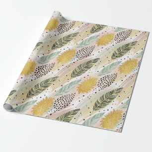 Elegant Veer & Abstract Penseelstreek Naadloos Cadeaupapier