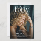Elegant VEERTIG Foto 40ste verjaardagsfeestje Kaart (Voorkant)
