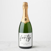 Elegant Veertig Geboorte Champagne Etiket (Voorkant)