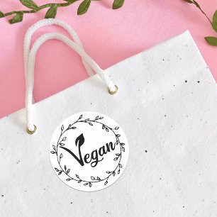 Elegant Vegan Blad  Ronde Sticker