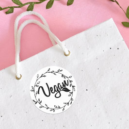 Elegant Vegan Blad Ronde Sticker