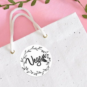 Elegant Vegan Blad Ronde Sticker