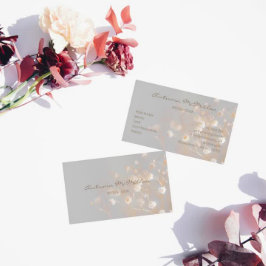 Elegant veld bloemen grijs visitekaartje