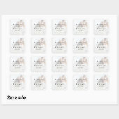 Elegant Vellum Black & White Overlay Photo Wedding Vierkante Sticker (Vel)
