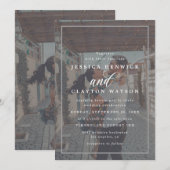 Elegant Vellum Effect Overlay 2 Photo Wedding Kaart (Voorkant / Achterkant)